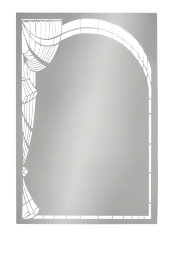 Прямоугольное зеркало с рисунком и фацетом 