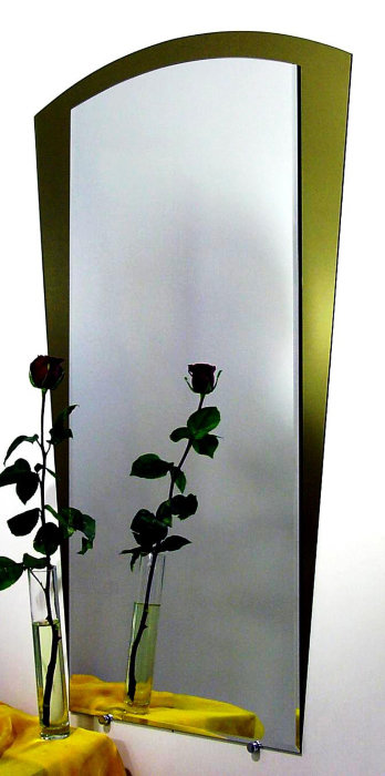 Зеркало высокая Арка, комбинированное цветным стеклом