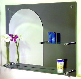Зеркало в форме арки, комбинированное цветным стеклом