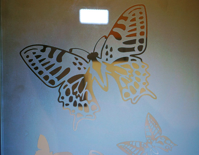 Матовое стекло с рисунком "Бабочки"