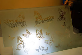 Матовое стекло с рисунком "Бабочки"