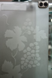 Матовое стекло с рисунком "Виноград"