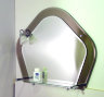 Зеркало лягушка (комбинировано с цветным стеклом, полкой, светильником, фацет)